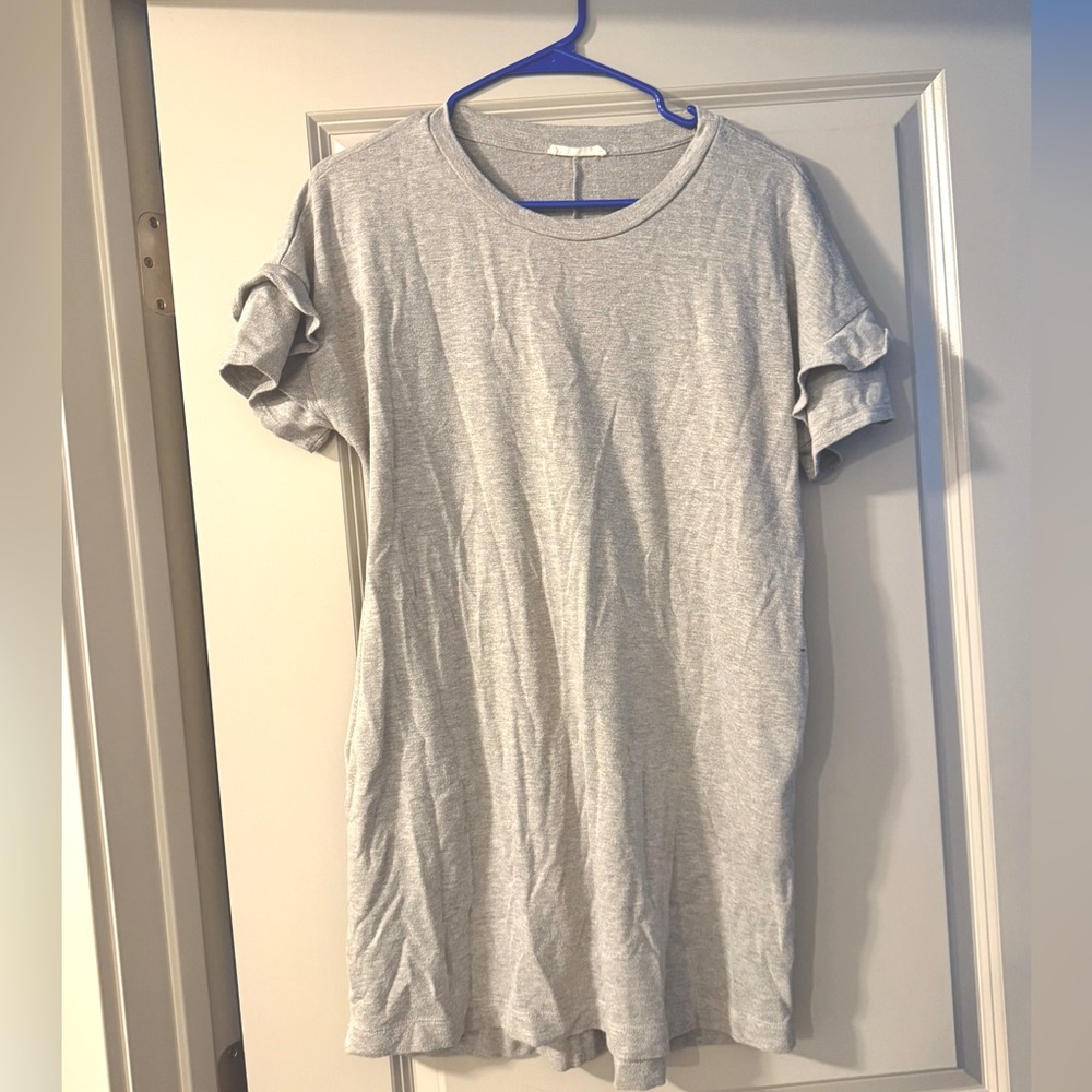 Gray Short Sleeve T-Shirt Dress